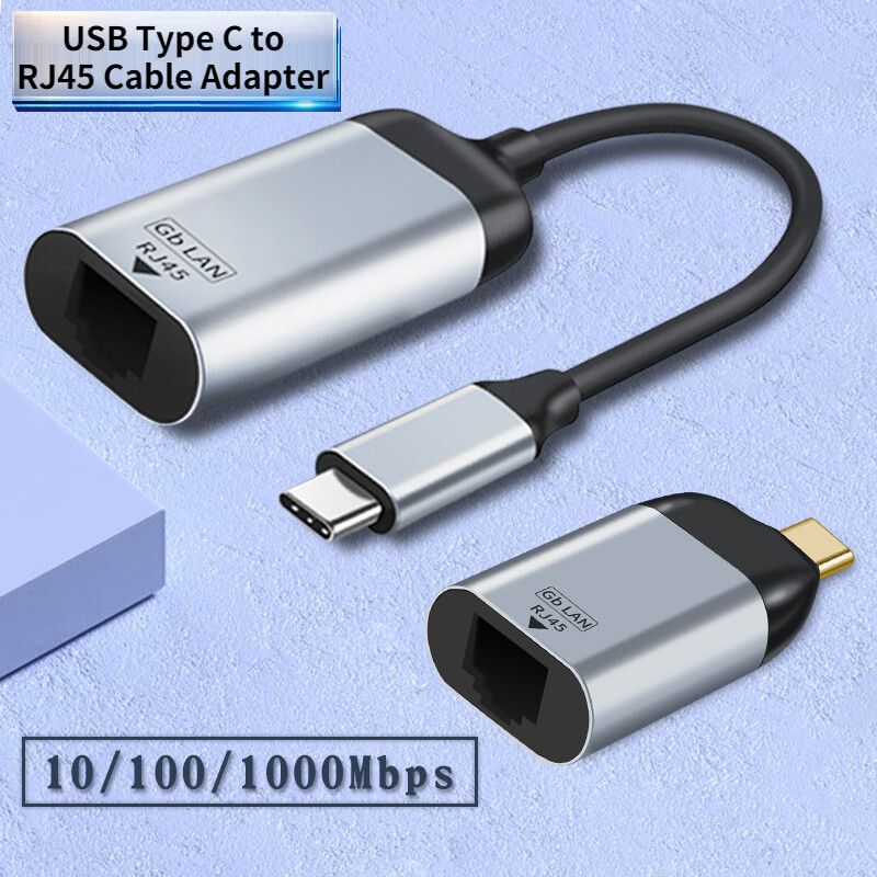 Cáp lan usb loại c sang rj45 bộ chuyển đổi cổng 1000mbps mạng ethernet cho máy tính xách tay usb-c điện thoại bộ chuyển đổi đực sang rj45 cái