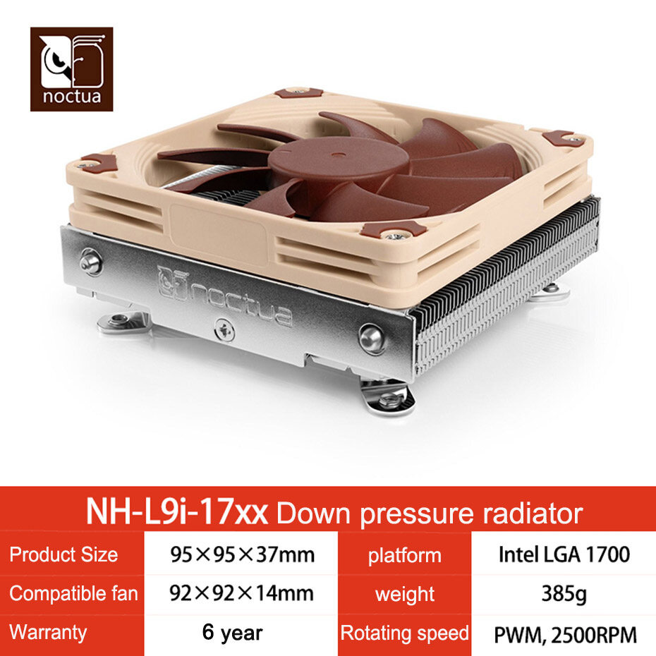 Noctua NH-L9i-17xx Chromax. Bộ Làm Mát CPU Mỏng Màu Đen ITX Bộ Tản Nhiệt Làm Mát Bằng Không Khí Áp S