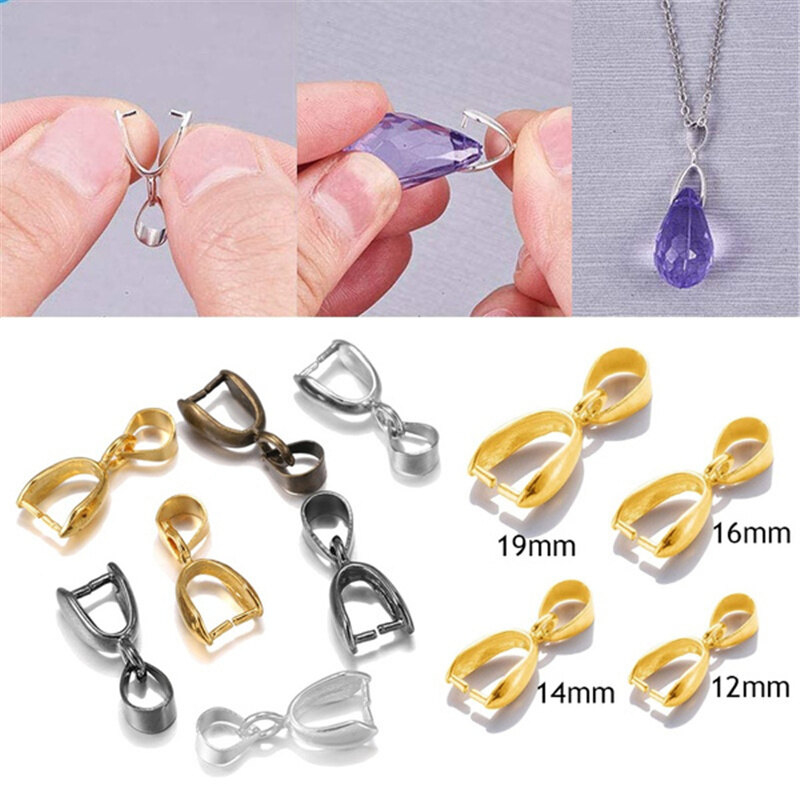 15 Cái Kẹp Kim Loại 12MM 14MM 16MM 19MM Kẹp Bảo Lãnh Kẹp Nối Mặt Dây Chuyền, Phụ Kiện Làm Đồ Trang Sức Tự Làm