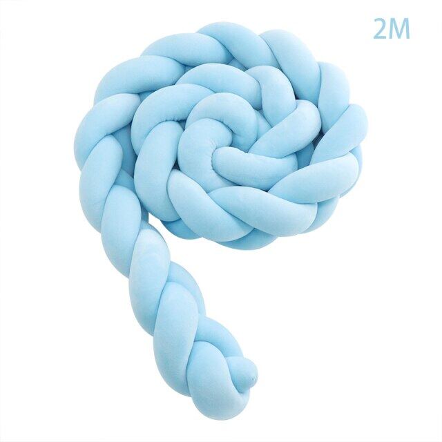 2M/3M เบาะรองนุ่มเด็กถักกันชน Knotted Plush ตกแต่งป้องกันเนอสเซอรี่ของขวัญหมอนสำหรับทารกแรกเกิด