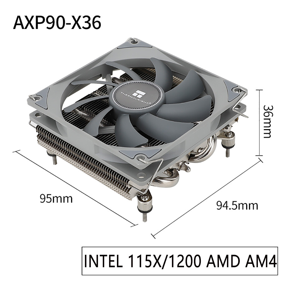 AXP90-X36 Thermalright Màu Đen 4 Ống Tản Nhiệt Làm Mát Áp Suất Giảm 36Mm Chiều Cao Vỏ Làm Mát CPU Vớ
