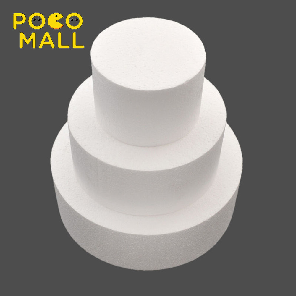 Bánh xốp xốp tròn 4/6/8inch mô hình thực hành trang trí hoa sugarcraft