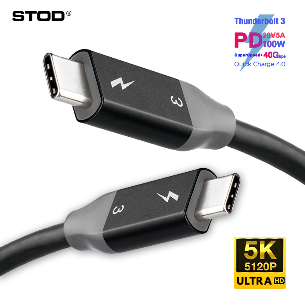 Stod thunderbolt 3 cáp usb 4 type c 40gbps pd 5a 100w sạc nhanh usb c 4k 60hz 5k sang usb-c tương thích với usb 3.1 displayport 4k hd đối mackbook pro air imac pro samsung x5 ssd usb c dây sạc