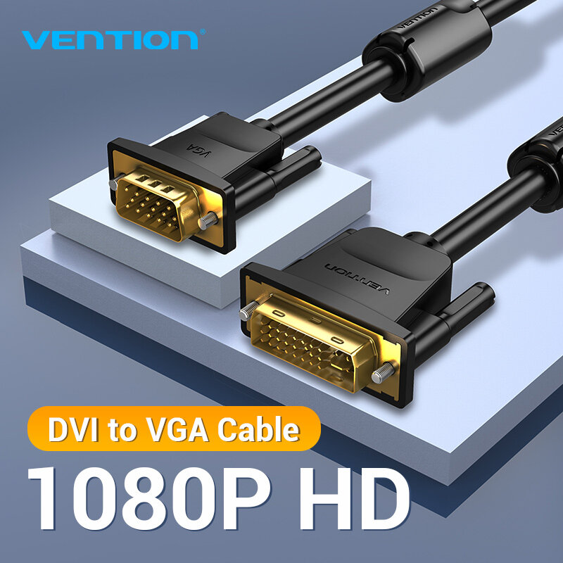 Vention DVI to VGA Cable 1080P 60Hz DVI-I 24+5 DVI I Male to VGA Male Adapter Converter for Laptop M