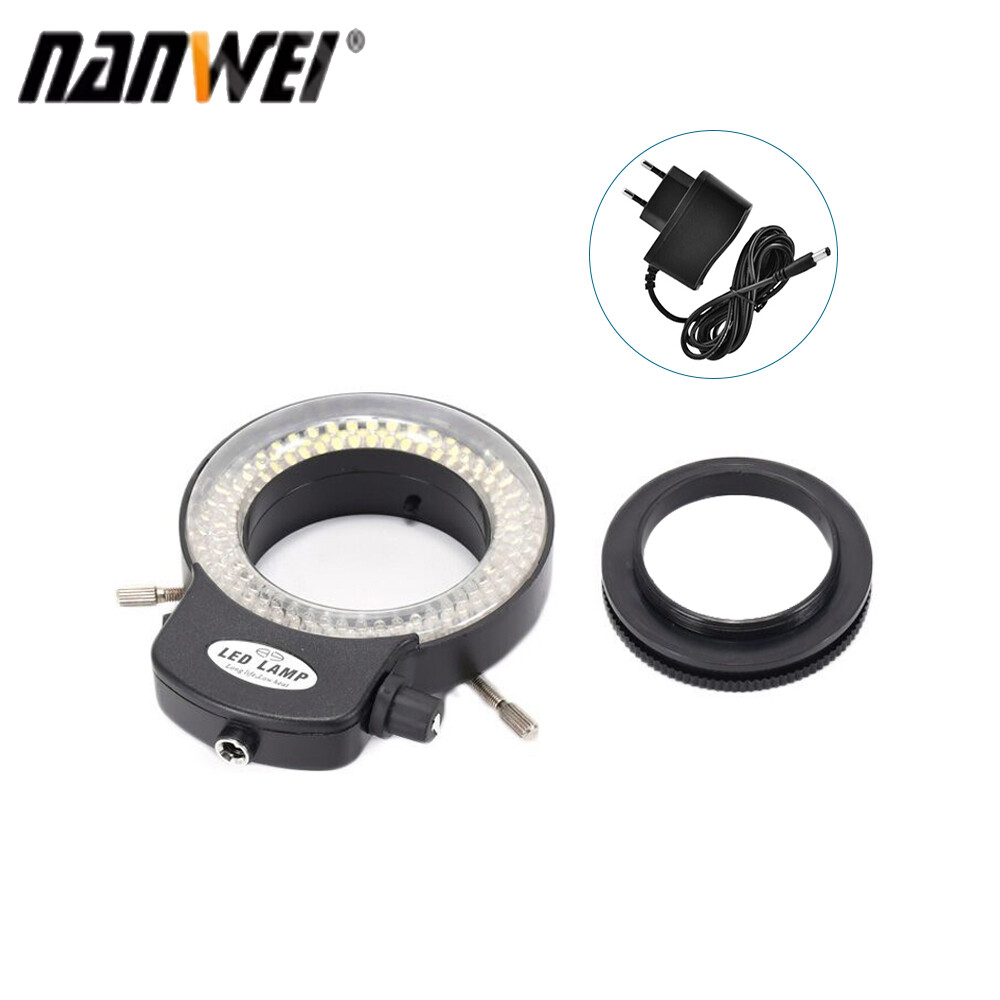 Đèn led vòng 144 biến thiên cho kính hiển vi stereo và đèn chiếu sáng có thể điều chỉnh camera với bộ điều chỉnh độ sáng cho kính hiển vi lập thể