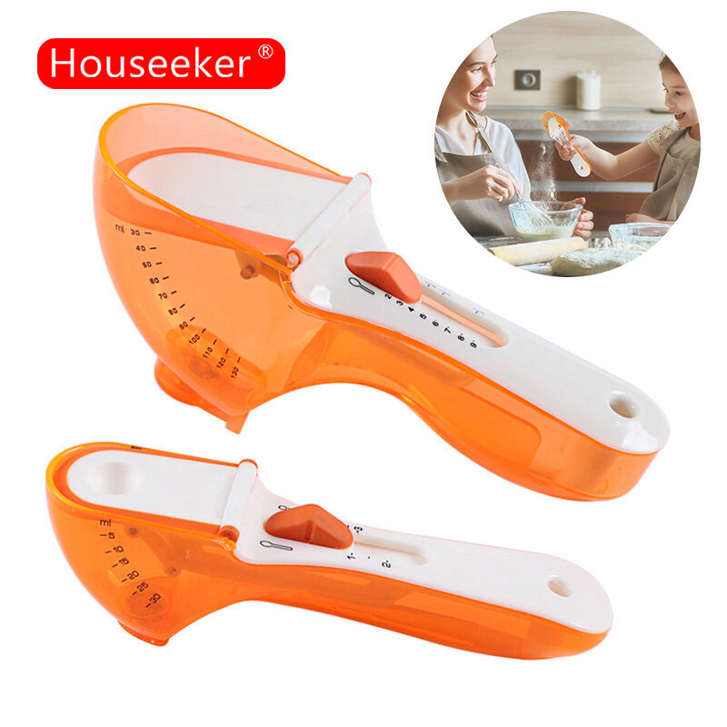 Muỗng Đo Lường Houseeker Có Thể Điều Chỉnh, Dụng Cụ Đo Lường Thành Phần Chất Lỏng Khô, Cân Nhà Bếp, Dụng Cụ Đo Lường Làm Bánh