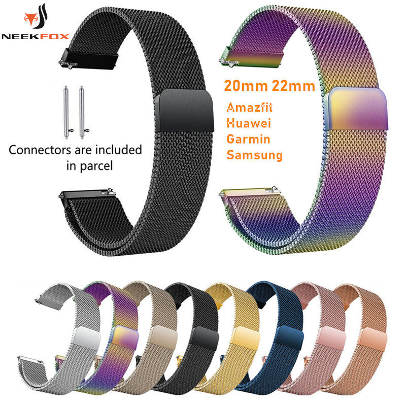 22 20 Mét Cho Samsung Gear Sport S2 S3 Dây Đeo Cổ Điển Huami Amazfit Gtr Bip Dây Đeo Huawei GT 2 42 46 Mét Galaxy Xem Hoạt Động 40 Mét 44 Mét