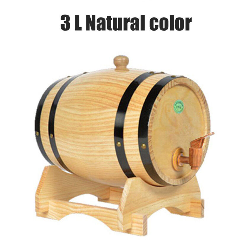1.5L/ 3L/ 5L/ 10L Oak Barrel Vintage Wood Oak Timber Wine Barrel Oak Storing Barrel Built-in Aluminum Foil Liner for Storaging Your Own Whiskey Beer Wine Bourbon Brandy Hot Sauce 1.5L 