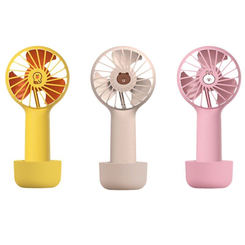 Brown Cony Sally USB Rechargeable Mini Handheld Fan Outdoor Creative Desktop Office Mute Charging Portable Fan Gift