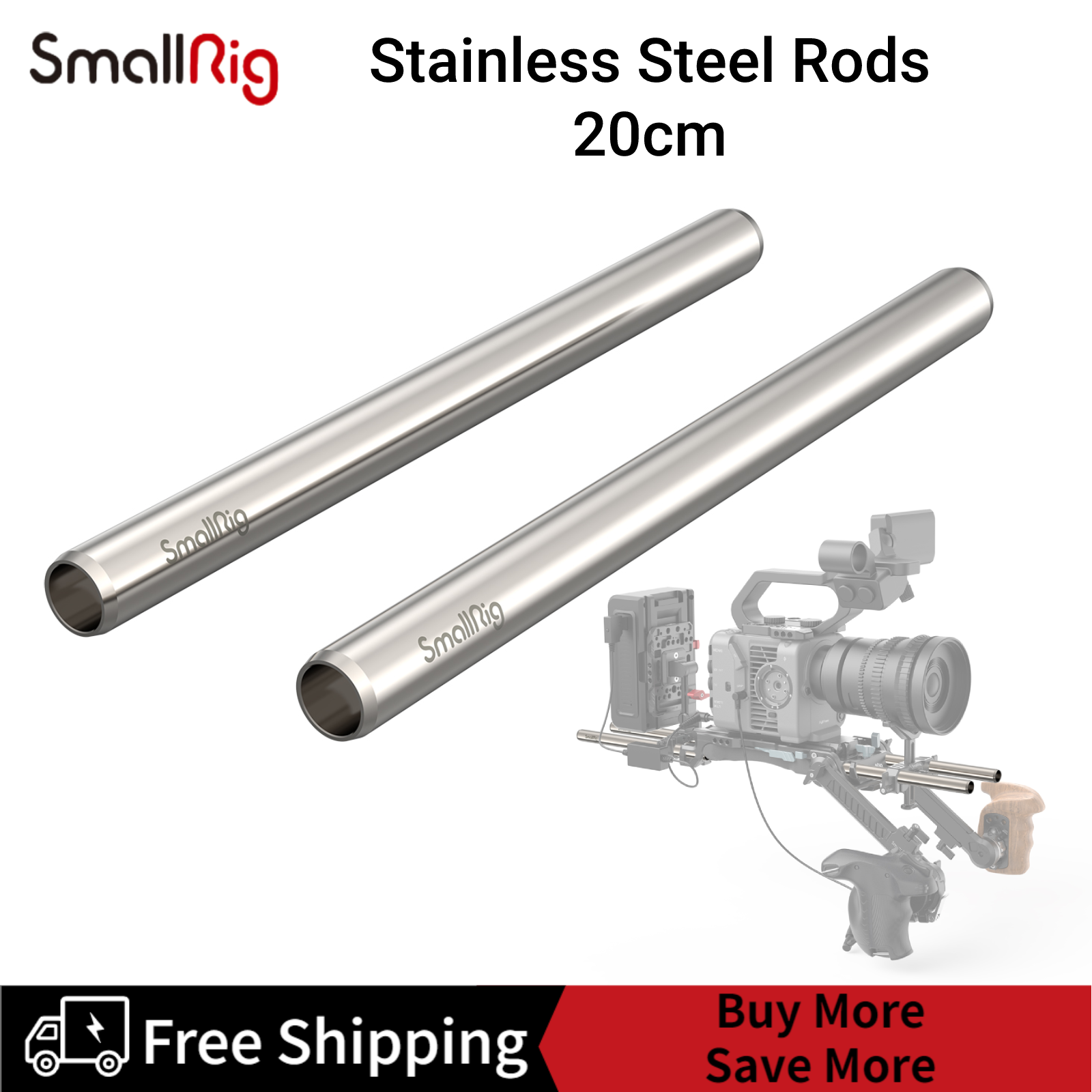 Smallrig thanh thép không gỉ 15mm-20cm 8 " 3683