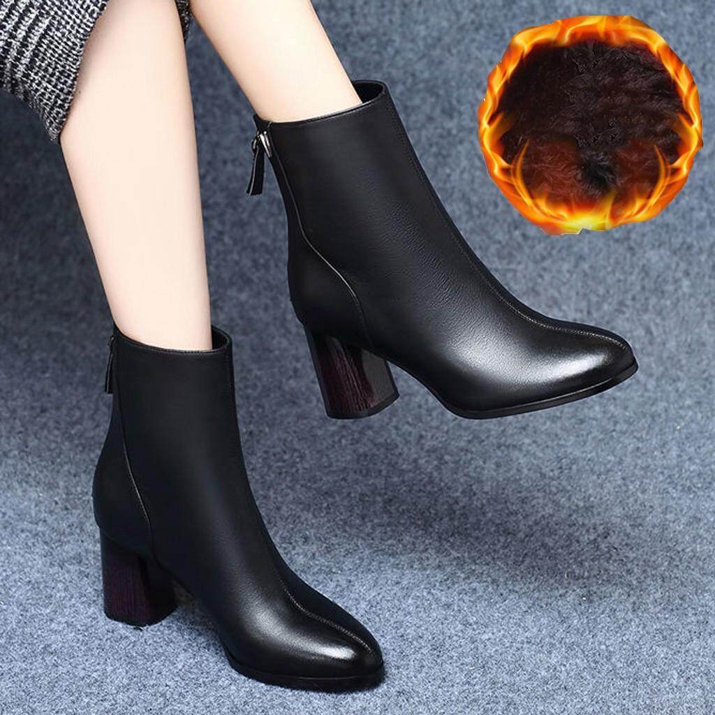 【Còn Hàng * Tốt * 】 Bốt Nữ Hở Cổ Chân Có Khóa Kéo Phía Sau Bốt Hở Ống Ngắn Thường Ngày Cao Gót Vuông