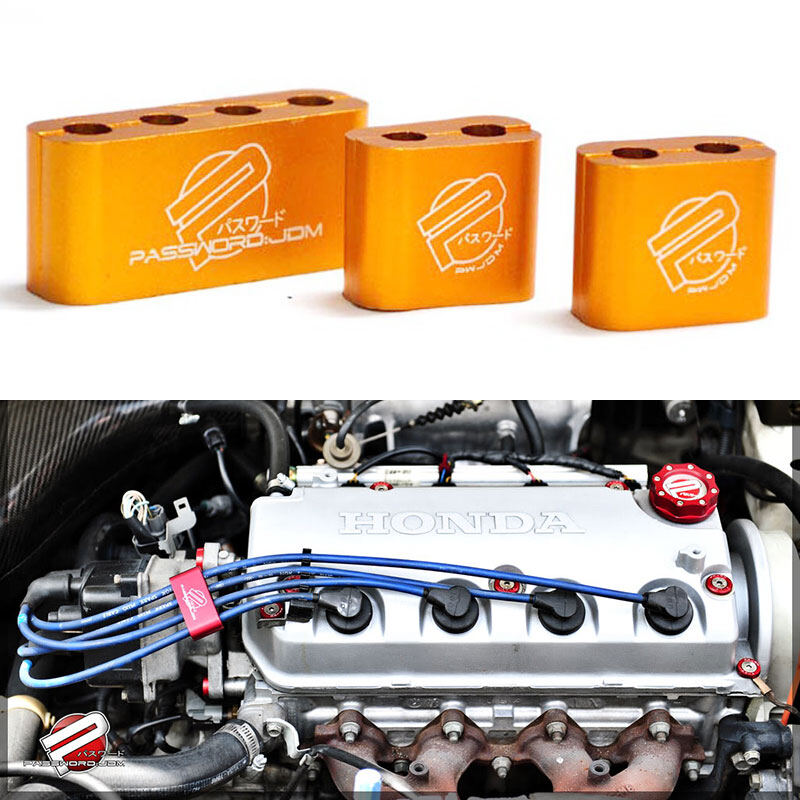 Vàng 3 cái hợp kim nhôm Spark Plug dây điện kẹp tách dây cáp đánh lửa cho trang trí xe JDM phong cách