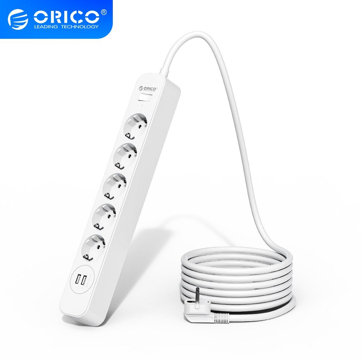 ORICO ổ điện nhiều lỗ 3M Cáp nối electrica ổ cắm với 2 cổng USB cho nhà nhiều ổ cắm chống đột biến điện Mạng lọc