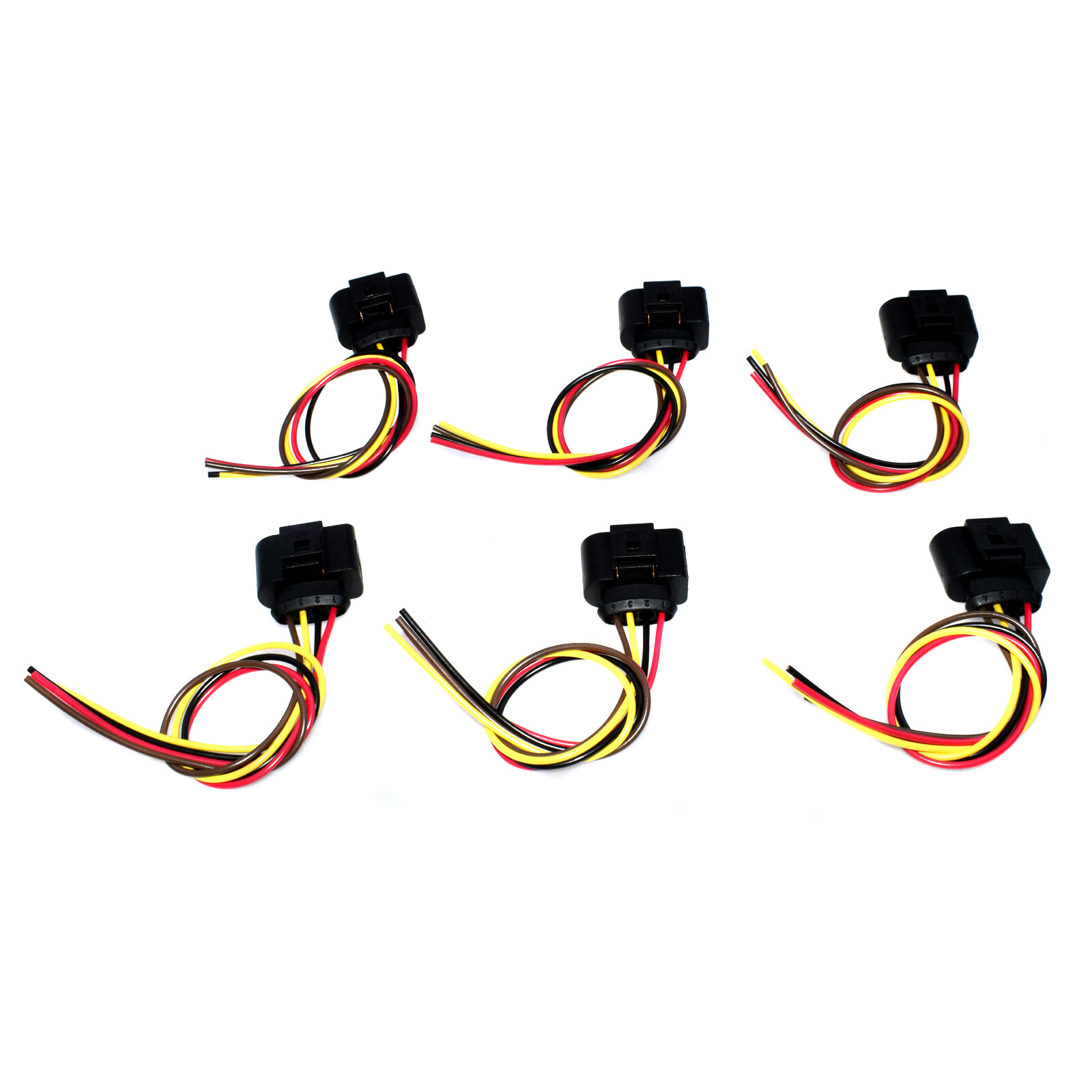 Bộ 6 Đầu Nối Cuộn Dây Đánh Lửa Dây Cắm Dây Cho AUDI A3 A4 A5 TT VW Passat Golf Eos Passat SKODA SEAT FORD