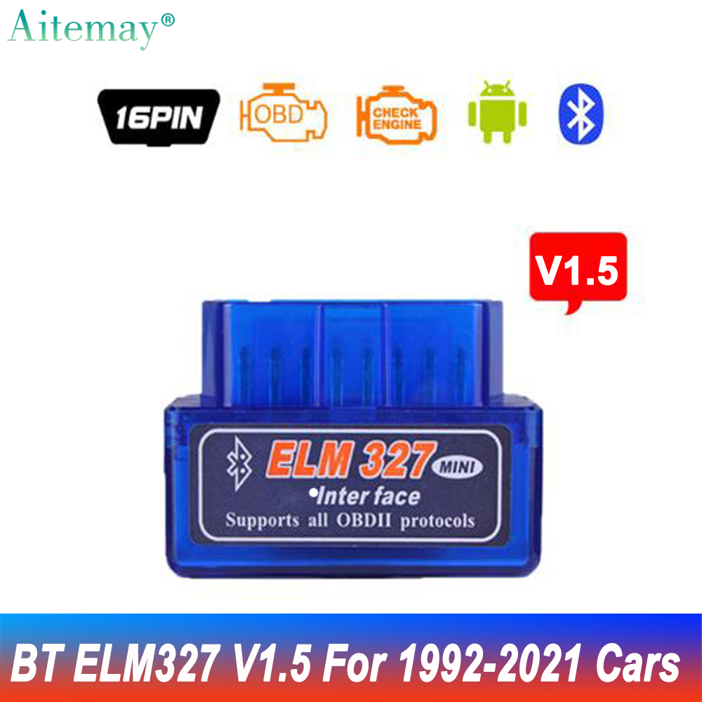 Aitemay Công Cụ Chẩn Đoán Quét Ô Tô OBD2 Cho Xe Hơi Phiên Bản Mới Nhất V2.1 V1.5 Bluetooth ELM327