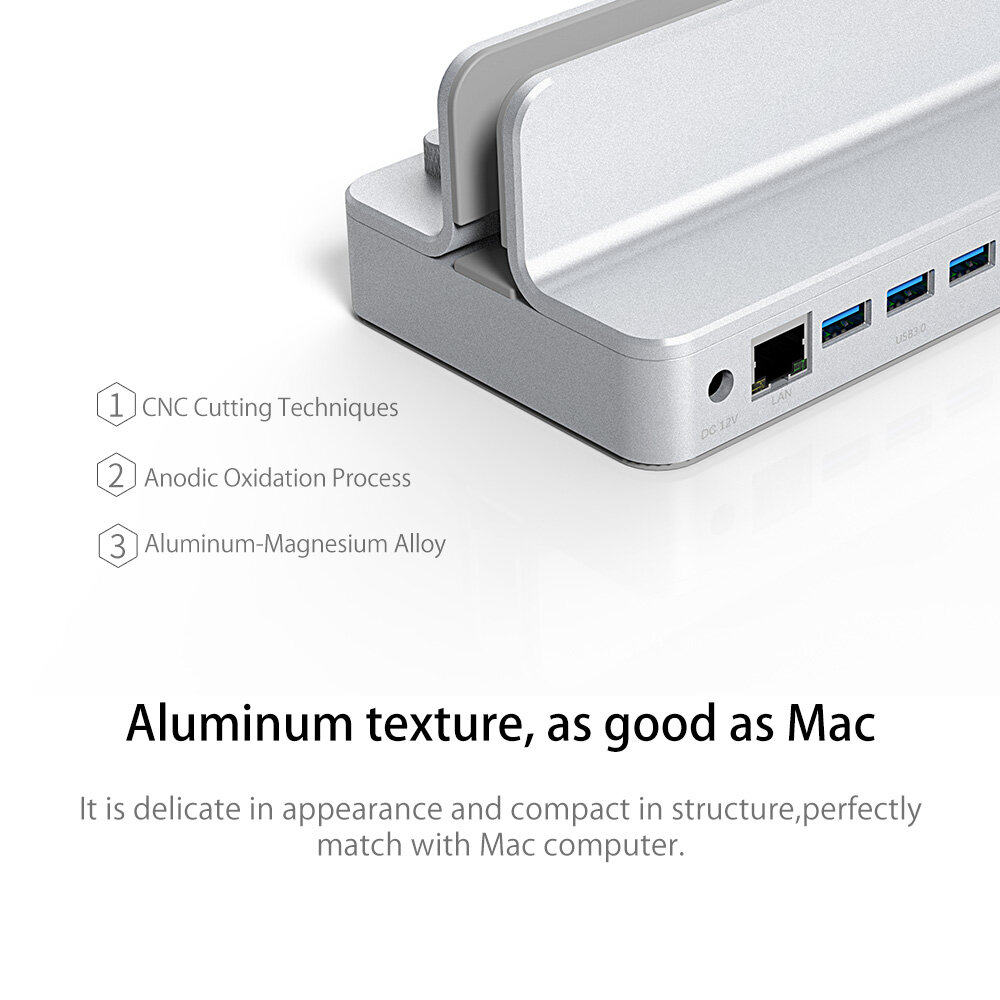 ORICO USB C HUB Với Giá Đỡ Có Thể Điều Chỉnh Dock PD Loại C Sang USB3.0 RJ45 Bộ Chia Bộ Chuyển Đổi T