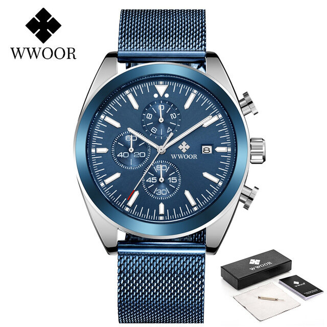 WWOOR Đồng Hồ Nam Thường Ngày Thời Trang Chính Hãng Mới Nhất Đồng Hồ Thạch Anh Chống Nước Dạ Quang Cho Nam-8838
