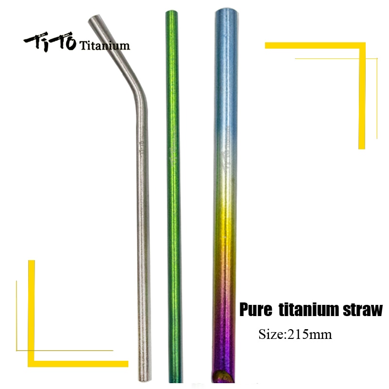 TiTo pure titanium straw titanium alloy portable portable non-stainless steel straw fittings pipe brush non-corrosive suit with ราคา 244 บาท*ส่งฟรี