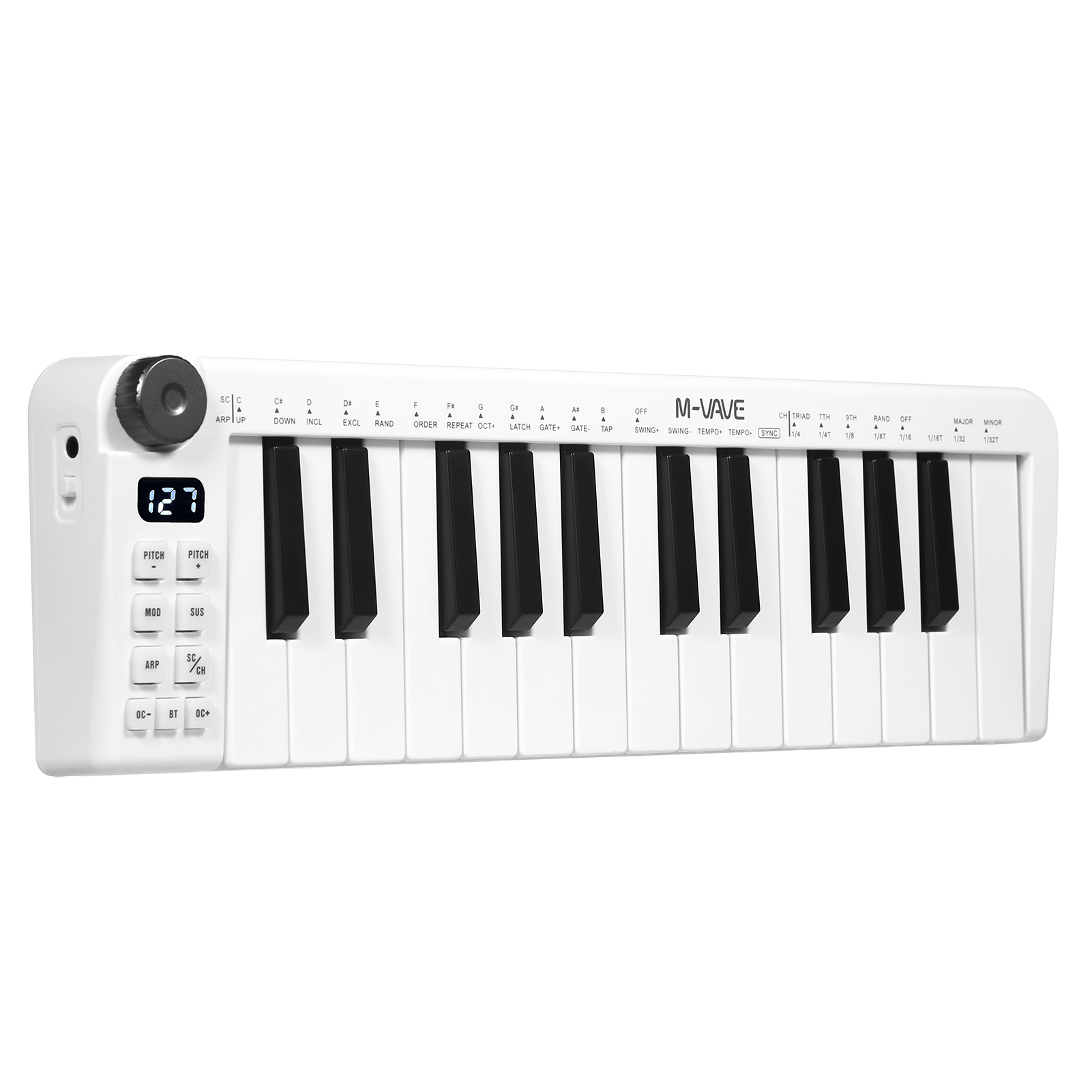 M-vave smk-25mini bàn phím midi có thể sạc lại 25-key midi kiểm soát bàn phím usb xách tay nhỏ bàn phím bộ điều khiển midi với 25 vận tốc phím nhạy cảm 1 núm