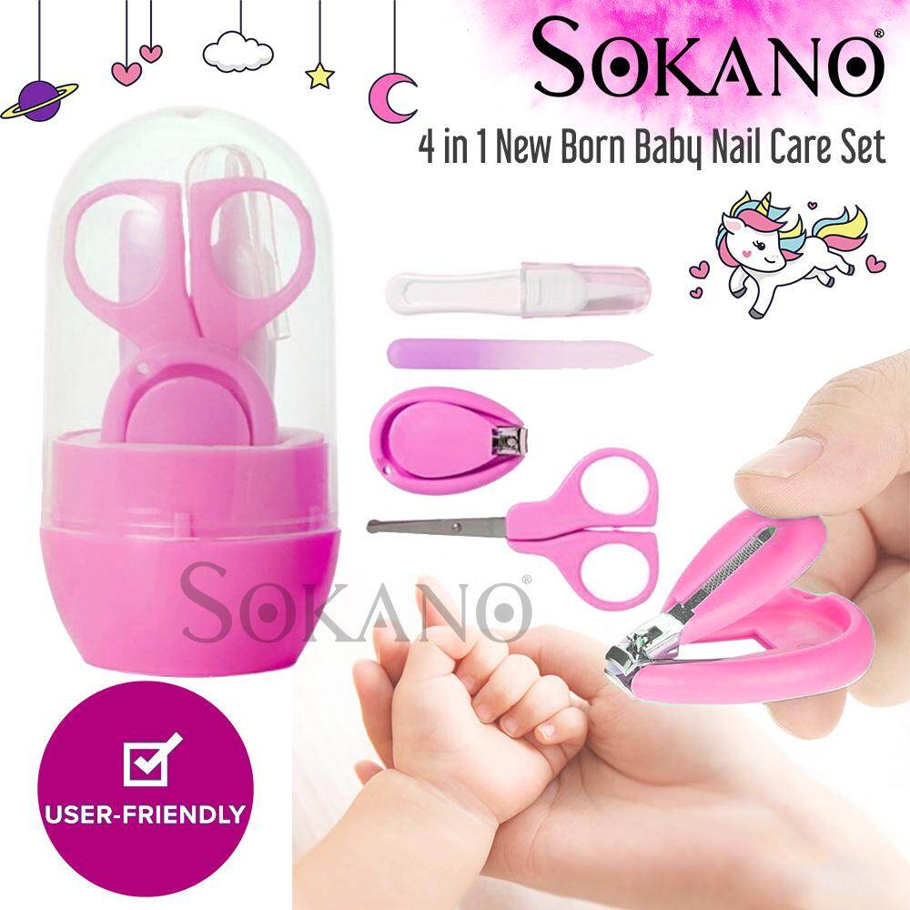 (RAYA 2019) SOKANO 4 in 1 New Born Baby Nail Scissors Clippers Nail Cutter Care Set Manicure Set Baby Gift