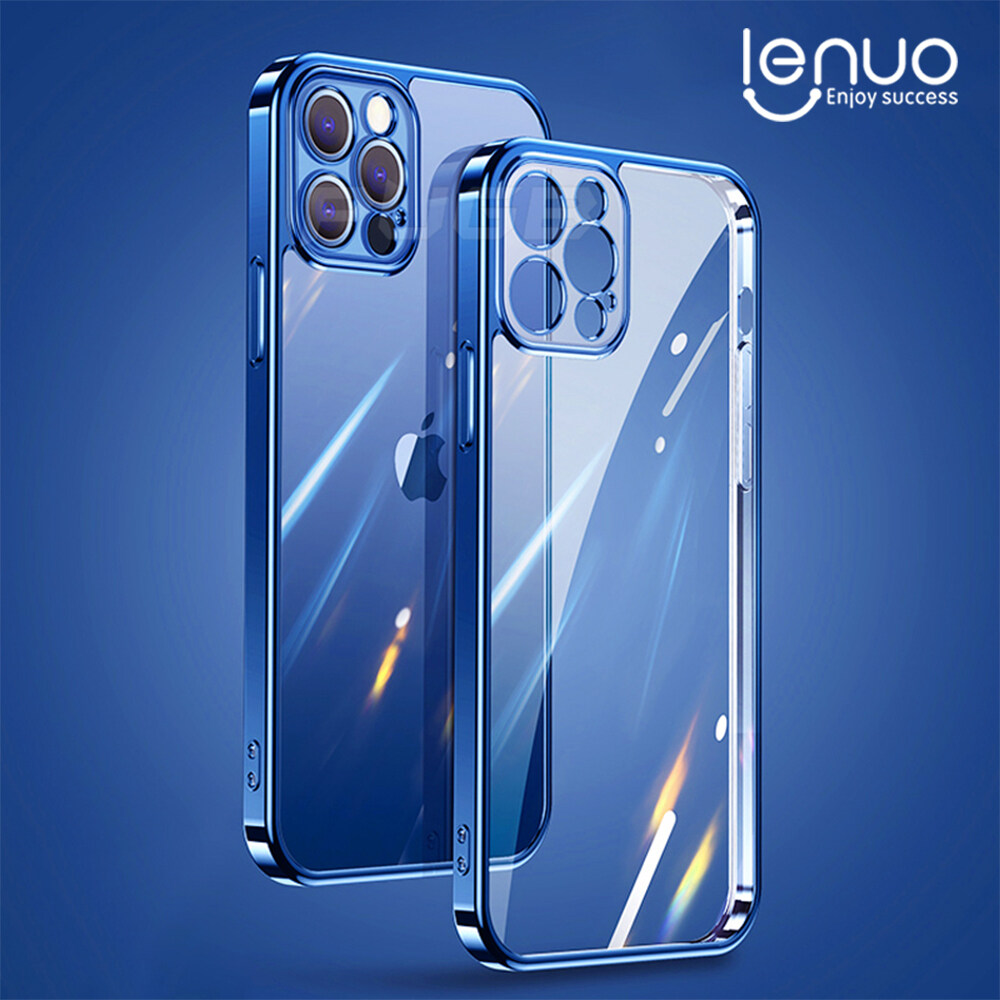 Lenuo Plating TPU Casing For iPhone 14 Pro Max 11 12 13 Pro 14 Plus 11 12 Pro Max 13 Pro Max X XR Xs Max 7 8 Plus Ultra-thin Transparent Case Soft Back Cover