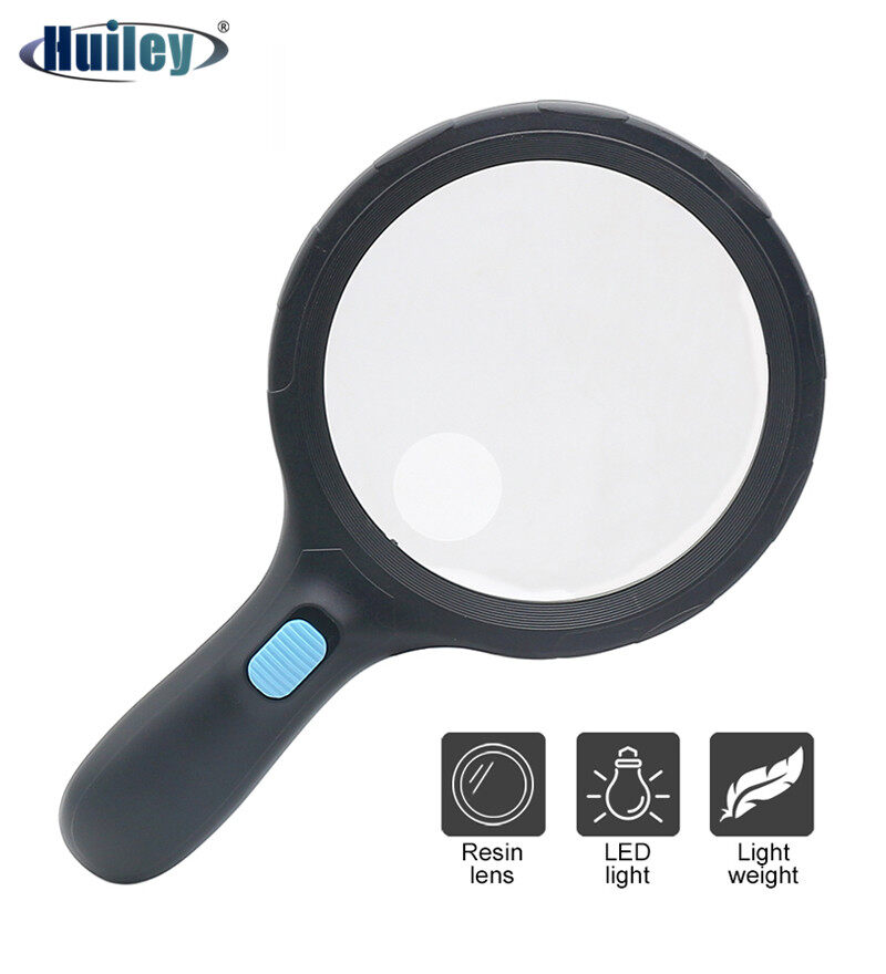 Kính lúp cầm tay ống kính cực lớn 90mm 120mm 138mm, kính lúp chiếu sáng với 10 12 đèn led reading magnifying glass