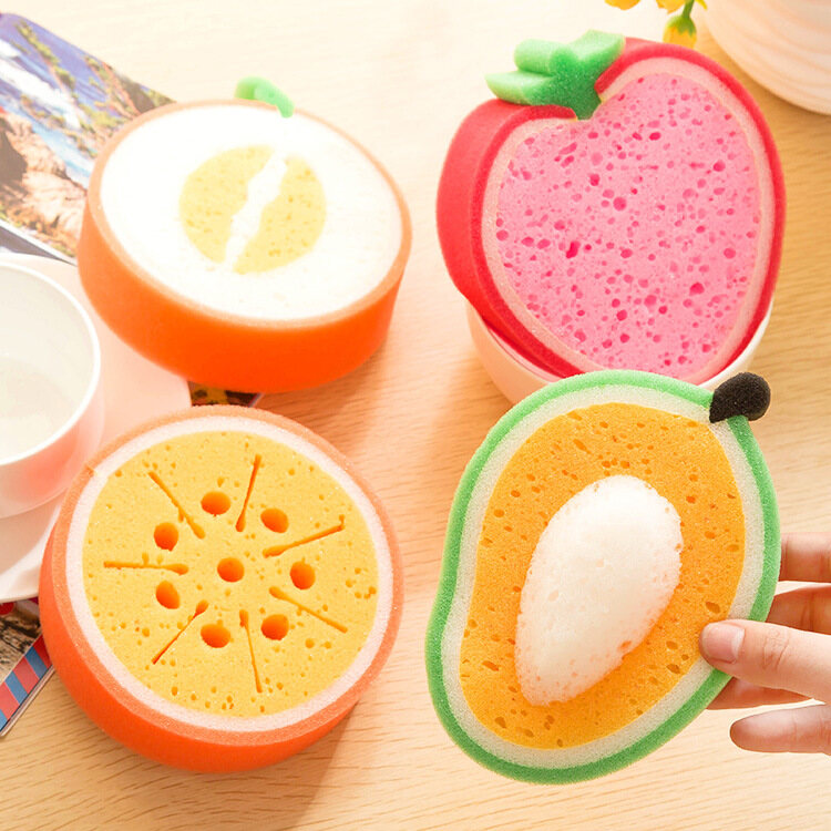 Miếng bọt biển dày hình trái cây miếng lau chùi miếng giẻ lau bát đĩa bán sỉ khăn lau bát đĩa khử nhiễm mạnh