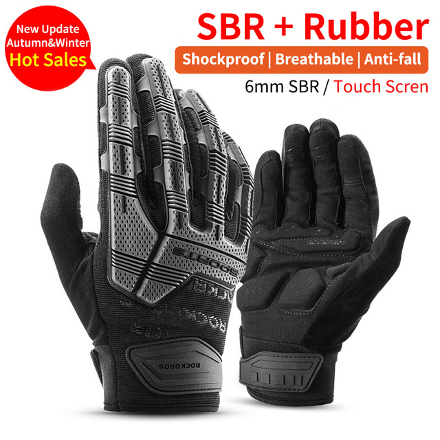 ROCKBROS Motorcycle Gloves Shockproof Touch Screen Cycling Full Finger Gloves Breathable Comfortable MTB Road Bike Gloves for Men Women Giá 645,000 Đồng*Miễn phí vận chuyển