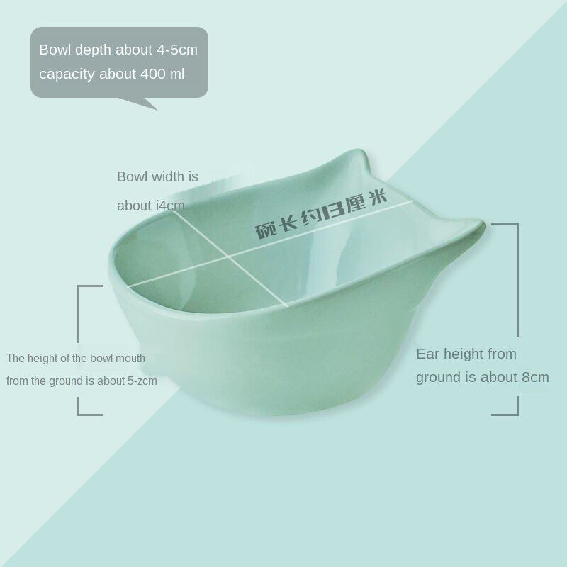 ZEJ837 Ceramic cat bowl high acute rice bowl Garfelc cat water bowl protect cervical cat food bowl slightly free pet supplies 6
