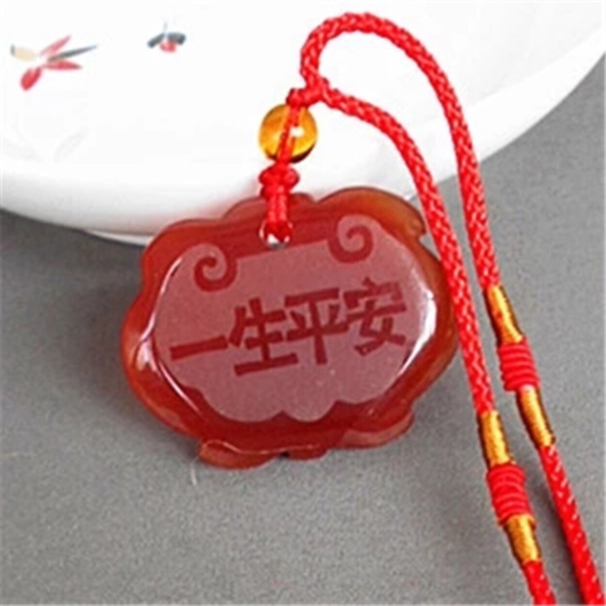 (Khóa Ngọc Trường Thọ) Khóa Ngọc An Toàn Cho Bé Mã Não Tự Nhiên Chalcedony Ổ Khóa Bình An Mặt Dây Chuyền Ngọc Bích Mặt Dây Chuyền Ngọc Bích