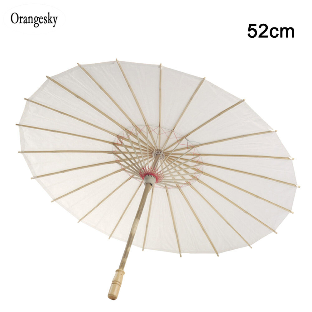 Orangeskyน้ำมัน-กระดาษร่มสีขาวจีนแบบดั้งเดิมอุปกรณ์เต้นParasolsมือตกแต่ง