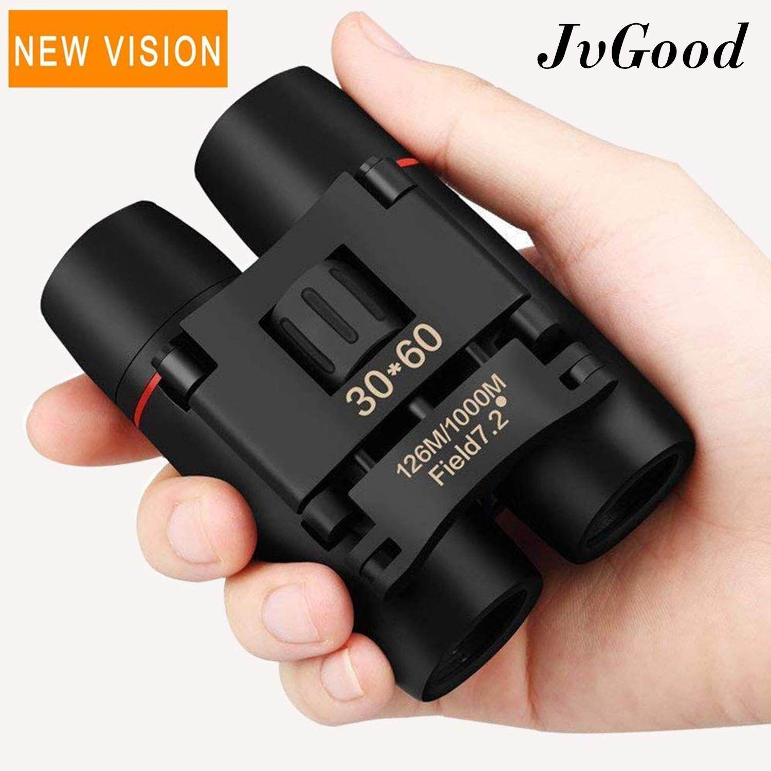 Ống nhòm mini dạng gập JvGood,  kính nhỏ 30 x 60, phù hợp cho người lớn và trẻ em,  dùng để ngắm chim, ngắm cảnh khi đi du lịch, kèm túi đựng - INTL