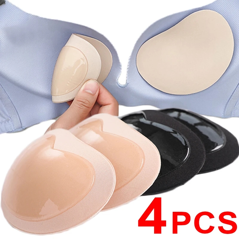 2 cặp bikini nâng đồ tắm độn Bikini nhỏ ngực thoáng khí vô hình dày hơn miếng bọt biển miếng đệm áo ngực pasties miếng độn ngực
