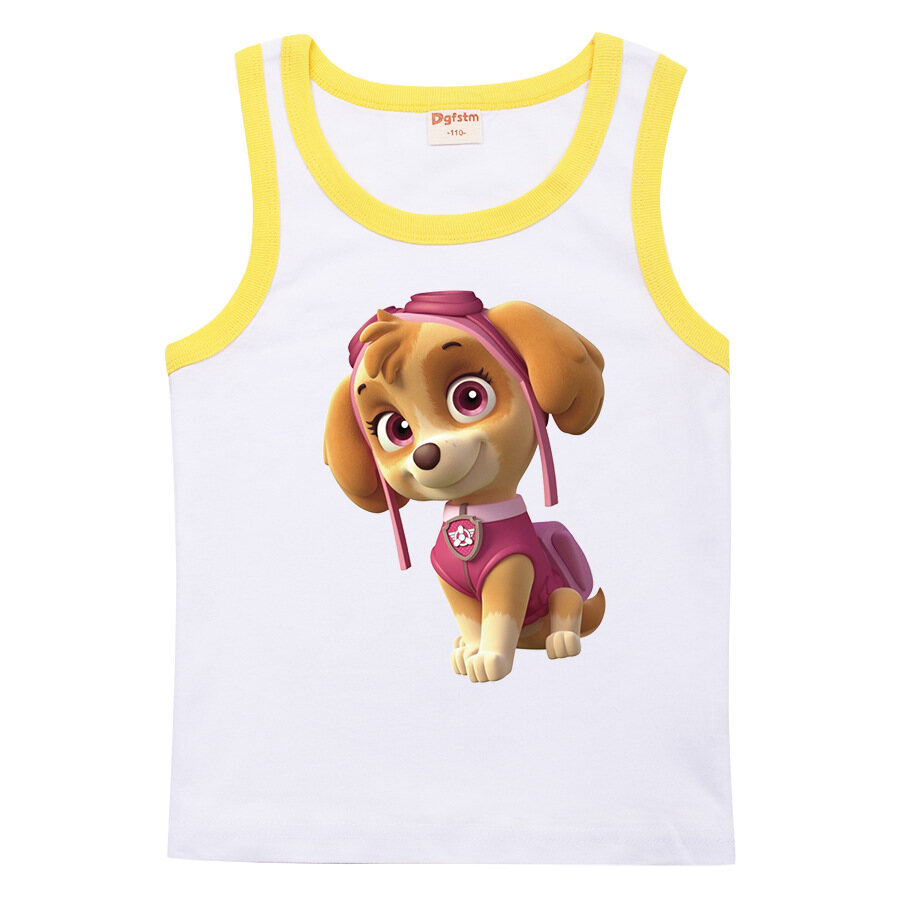 PAW Patrol Boys Tank Tops Girls Summer Sleeveless T-shirt Summer New Girls Summer Cotton Tops Children's Vests 8274 Kids Clothing Cotton Casual Tops - 6