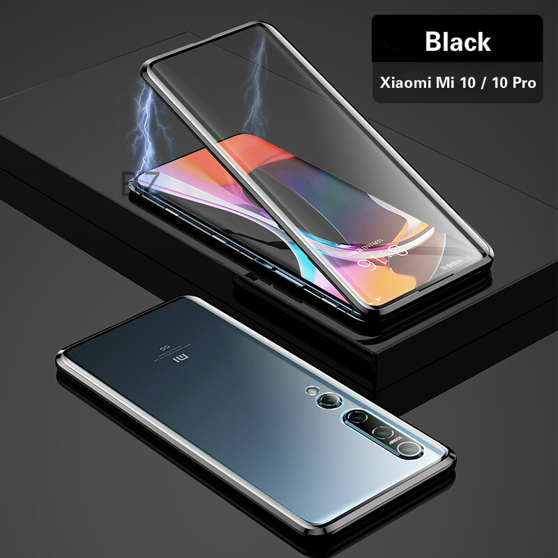 Đối với trường hợp điện thoại Xiaomi Mi 10 Mi 10 Pro 360 Mặt trước+Mặt sau hai mặt 9H Kính cường lực Kim loại Bumper trường hợp điện thoại