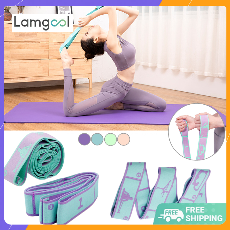 Ready Stock Multi-functional Dance Yoga Auxiliary Stretching Belt Adult Latin Training Elastic Bands Beginner Pilates Yoga Resistance Band OUA1213