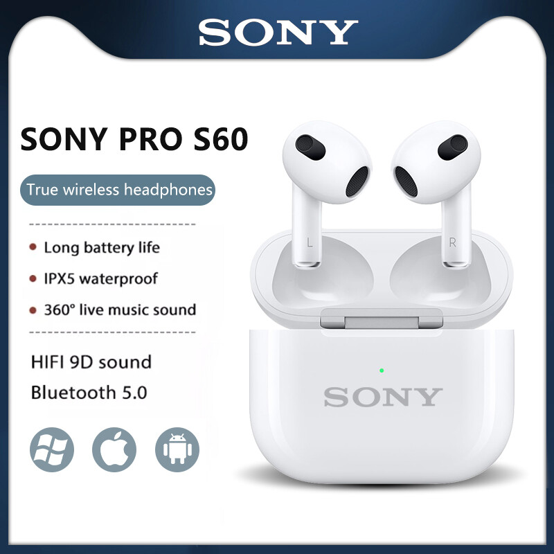 Tai nghe bluetooth không dây sony pro s60 tai nghe không dây v5.0 tai nghe bluetooth i12 tai nghe nhét tai tai nghe bluetooth thể thao tws i12 kèm hộp sạc