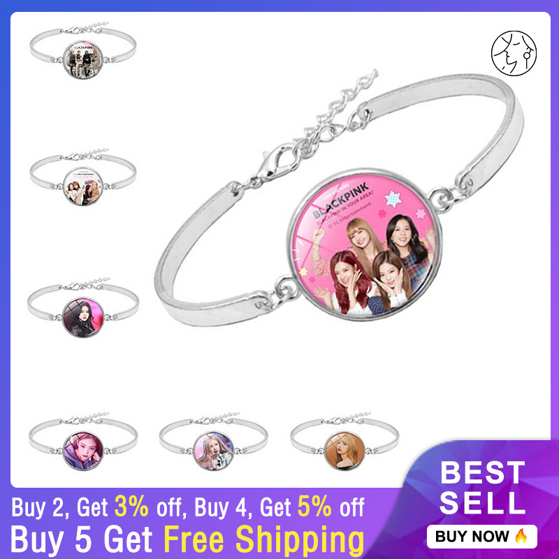 SHIDOMI Vòng Tay Hợp Kim Màu Bạc Hàn Quốc Merch BLACKPINK JISOO JENNIE ROSE LISA BLINK Cho Nữ Trang Sức Dự Tiệc Thời Trang Quà Tặng Cho Bé Gái