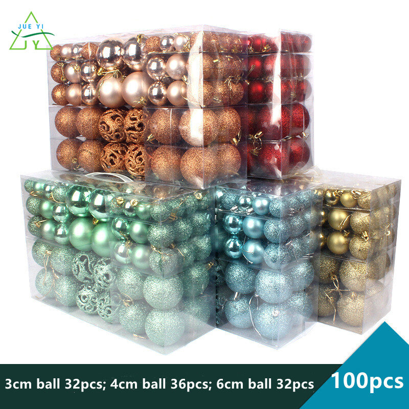 KS 100 Quả Bóng Giáng Sinh 3-6Cm Đồ Trang Trí Giáng Sinh Mặt Dây Chuyền Cây Thông Noel Đồ Trang Trí Ngày Lễ