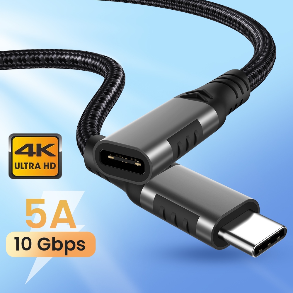 Cáp nối dài usb c dây nối dài đầy đủ tính năng usb 3.2 gen2 đực sang cái type c cho macbook pro samsung s20 xiaomi 11