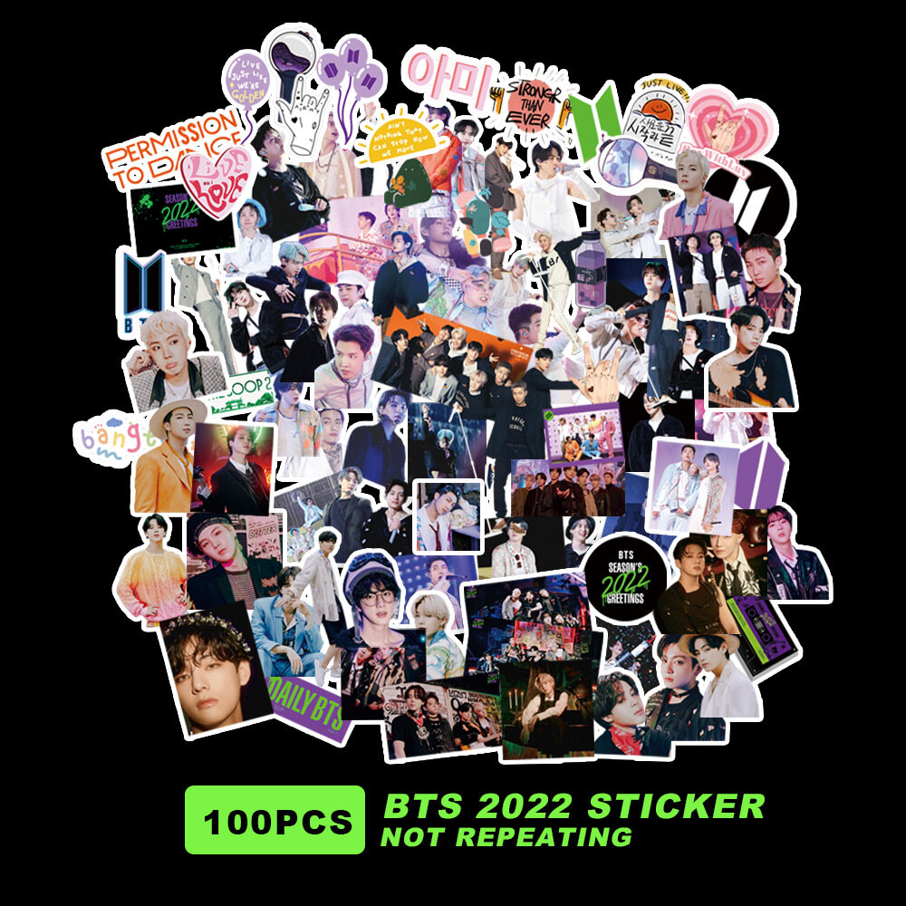 Csbi 100 Cái/bộ Miếng Dán PVC Chúc Mừng Phong Cảnh Kpop BTS 2022 Miếng Dán Album Cho Máy Tính Xách Tay Hành Lý Miếng Dán Ván Trượt