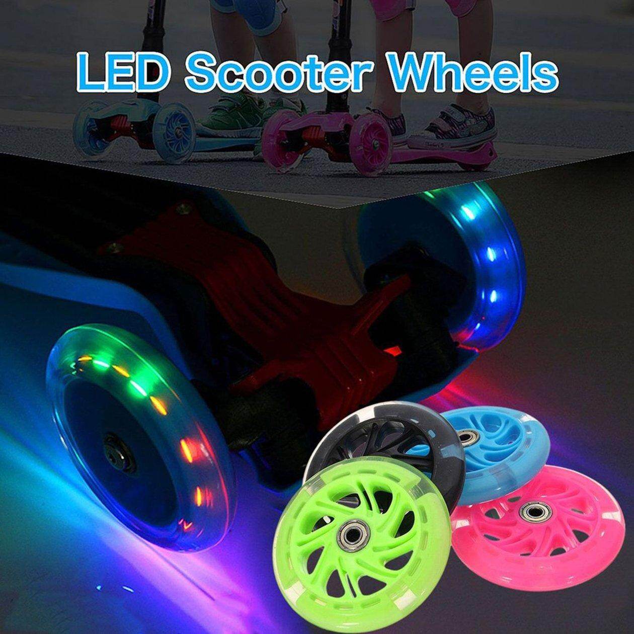 Bánh xe đèn flash led 80mm, bánh sau xe scooter bền, bánh xe trượt băng có đèn nhấp nháy