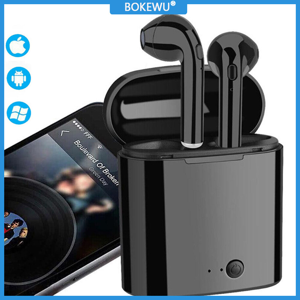 BOKEWU Tai Nghe Bluetooth I7s TWS Tai Nghe Không Dây Tai Nghe Âm Thanh Nổi Có Mic Tai Nghe Thể Thao Khử Tiếng Ồn Rảnh Tay