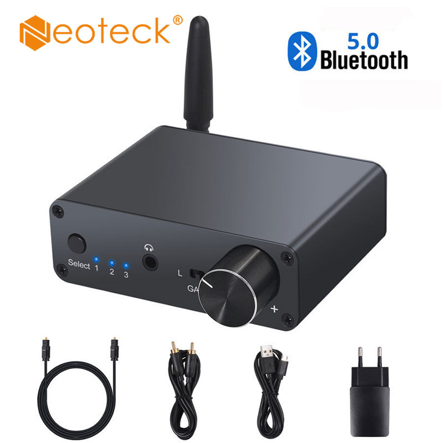 Neoteck 192Khz DAC Với Bộ Khuếch Đại Tai Nghe Bluetooth V5.0 Hỗ Trợ AptX AAC SBC Độ Trễ Thấp Bộ Chuyển Đổi Tín Hiệu Số Sang Tương Tự DAC