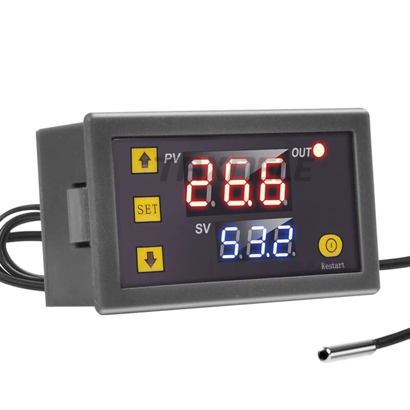 Bộ Điều Khiển Nhiệt Độ Kỹ Thuật Số Xoay Chiều W3230 DC 12V 24V 110V-220V Bộ Điều Nhiệt Hiển Thị LED Với Thiết Bị Điều Khiển Làm Mát Sưởi