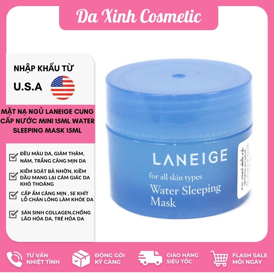Mặt nạ ngủ laneige cung cấp nước mini 15ml water sleeping mask 15ml