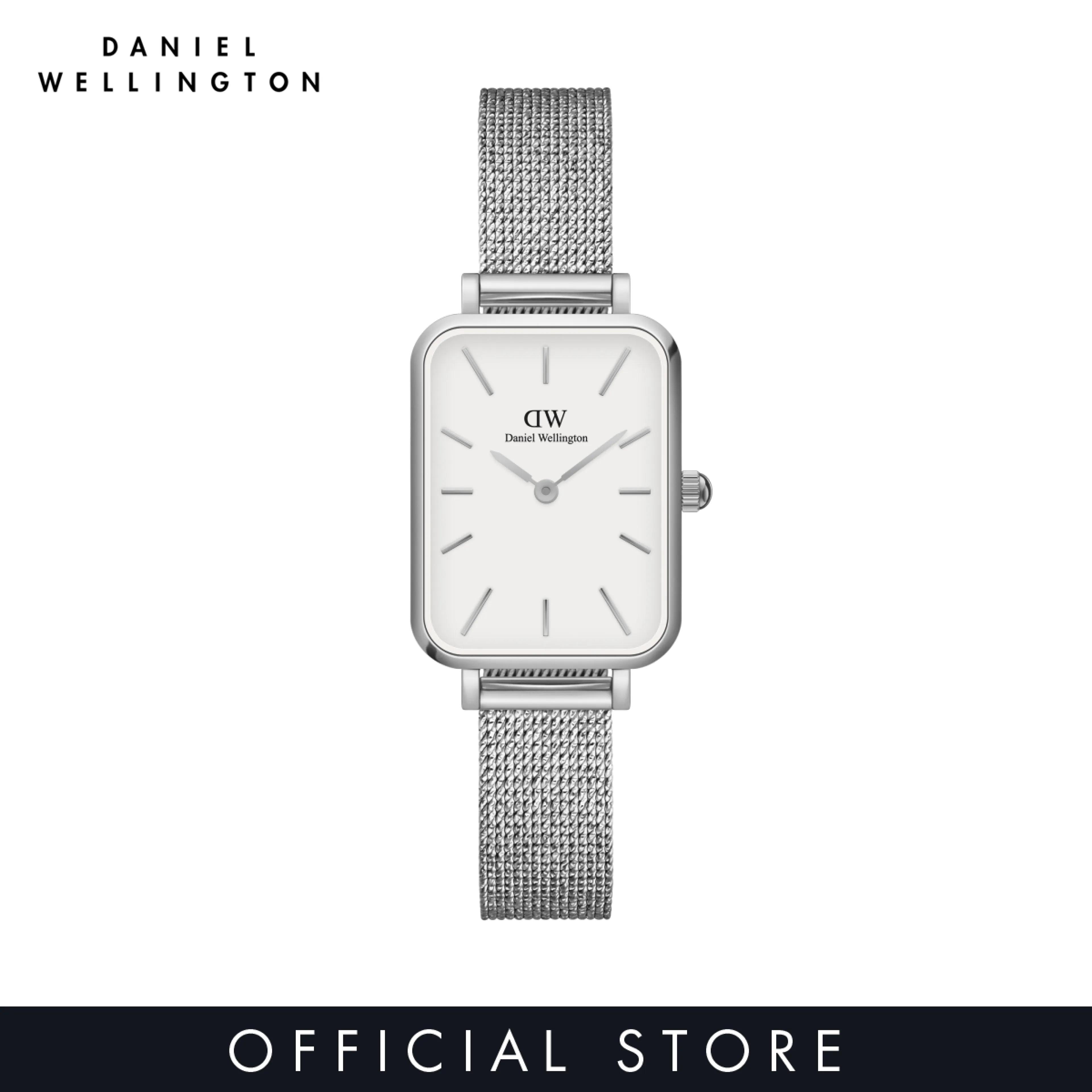Daniel Wellington Quadro Pressed Sterling 20x26mm Silver White Dial Women