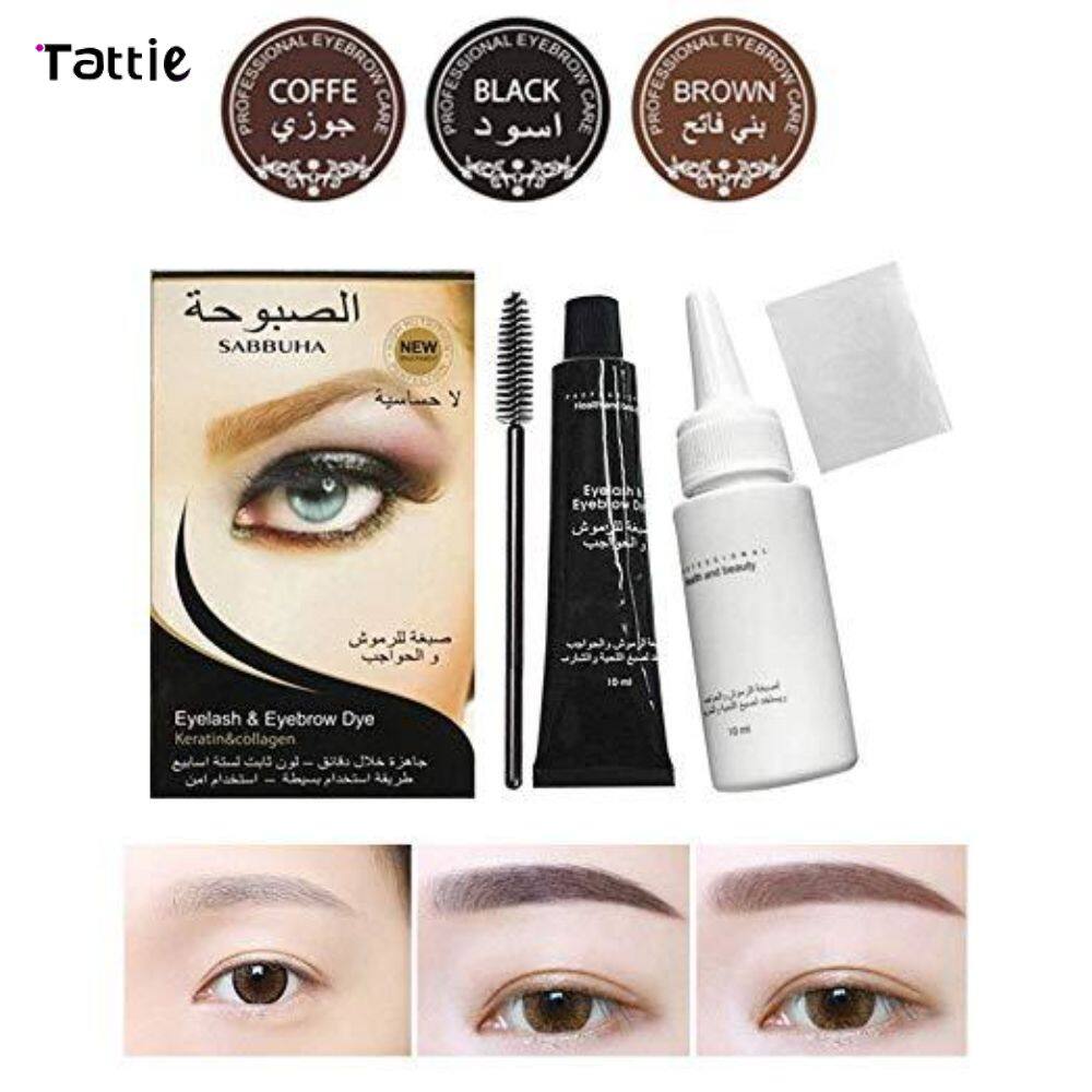 Tattie kem nhuộm lông mày nhanh dễ dàng thuốc nhuộm lông mày lông mi 3 màu kem phủ màu nâu đen lông mi gel, tự nhiên lâu dài