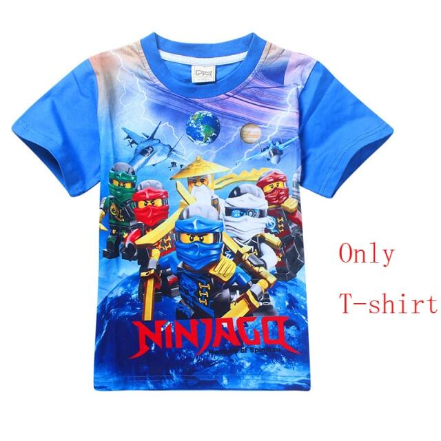 4-9Years เก่า Ninjago เด็กชุดเสื้อผ้าสำหรับหน้าร้อนผ้าฝ้ายท็อปส์ซูเด็กชายเสื้อและกางเกงยีนส์เสื้อผ้าชุด