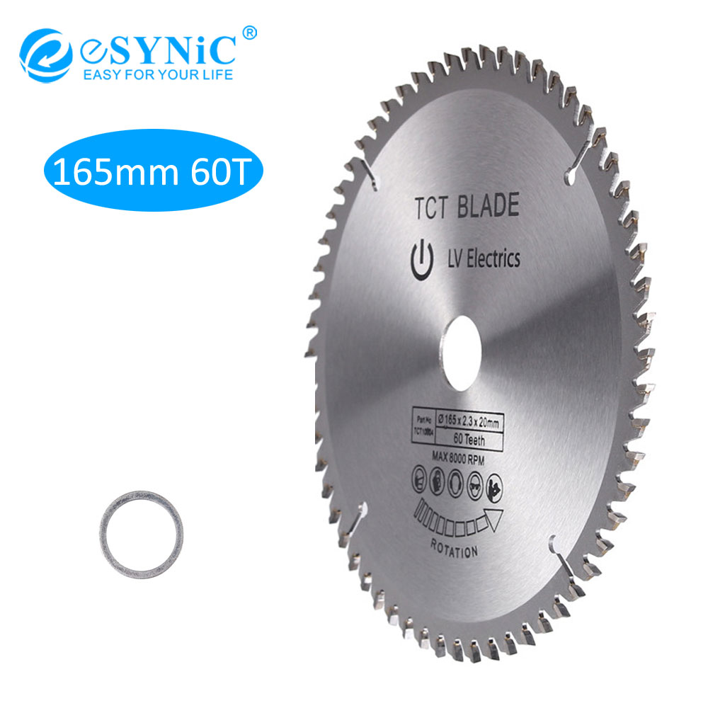 Esynic 165 mm 40t/48t/60t 16 mm đường kính lưỡi cưa tròn chế biến gỗ tct cho d-emỏng m-akita b-osch
